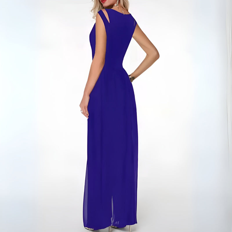 Leonie - Eleganter ärmelloser Jumpsuit mit weitem Bein und hoher Taille