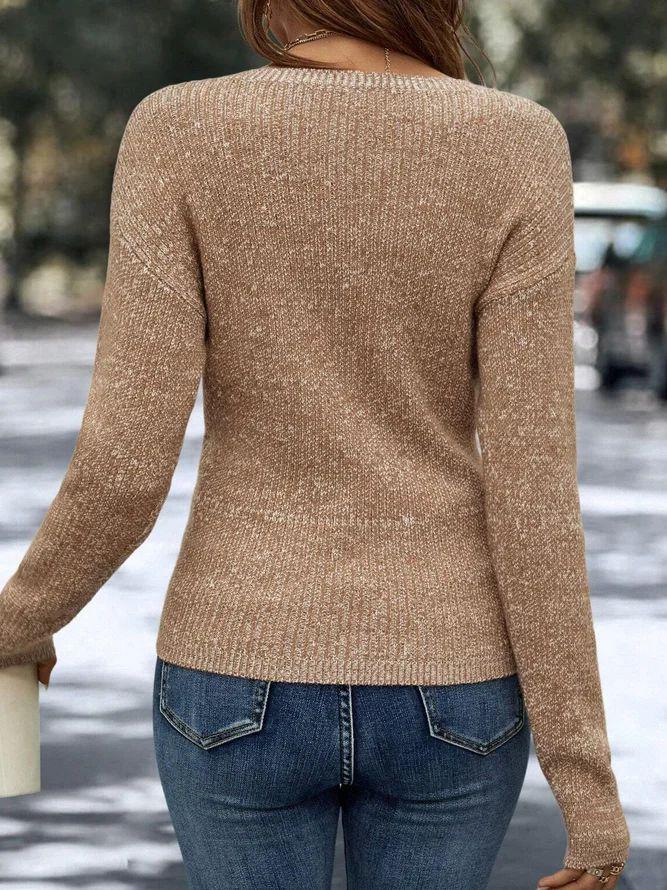 Isabell - Bequemer Pullover mit V Ausschnitt und langen Ärmeln