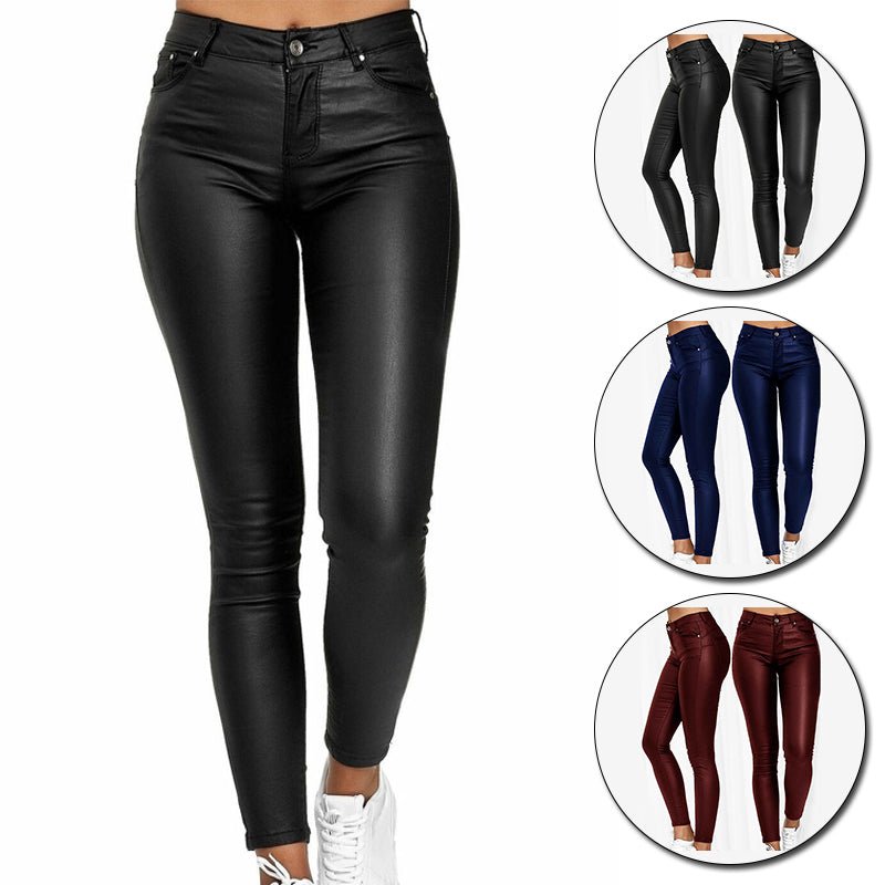 Zarina – Lässige Hohe Taille Schlanke Passform Hose mit Reißverschluss und Taschen