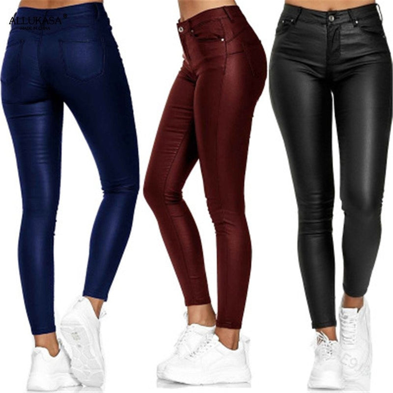 Zarina – Lässige Hohe Taille Schlanke Passform Hose mit Reißverschluss und Taschen