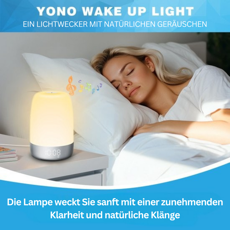 SoundGlow – Multifunktionales Uhrenlampengerät mit einstellbarem Licht und natürlichen Klängen
