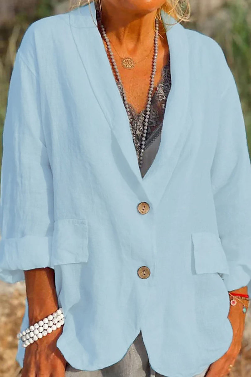 Ada – Stilvolle Langarmjacke mit Taschen und Knopfverschluss