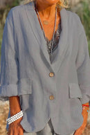 Ada – Stilvolle Langarmjacke mit Taschen und Knopfverschluss