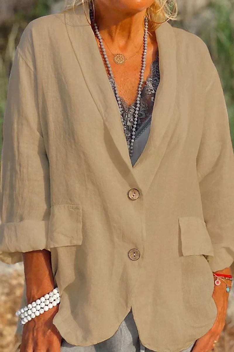 Ada – Stilvolle Langarmjacke mit Taschen und Knopfverschluss
