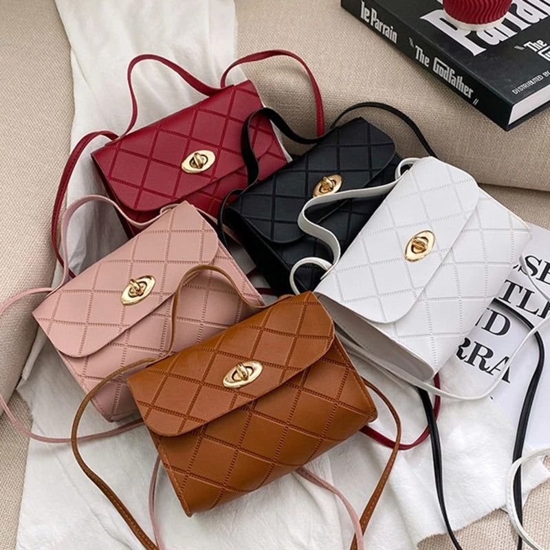 Romy – Großes Fassungsvermögen Handtasche mit Streifendesign und verstellbarem Riemen