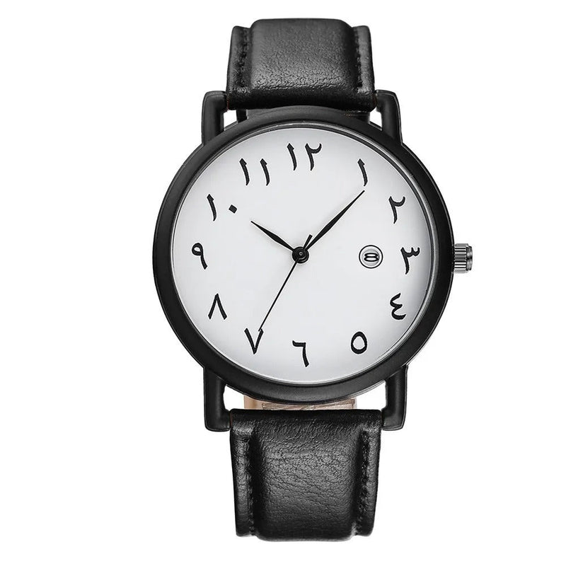 Elias – Stilvolle Rundem Zifferblatt Uhr mit Arabische Ziffern und verstellbare Riemen