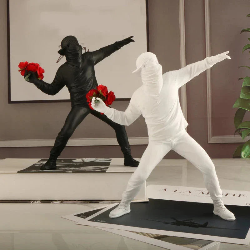 ArtThrow – Moderne Blumenwerfer Skulptur für die Heimdekoration