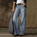 Tabea – Lässige Weites Bein hohe Taille Hose mit Taschen