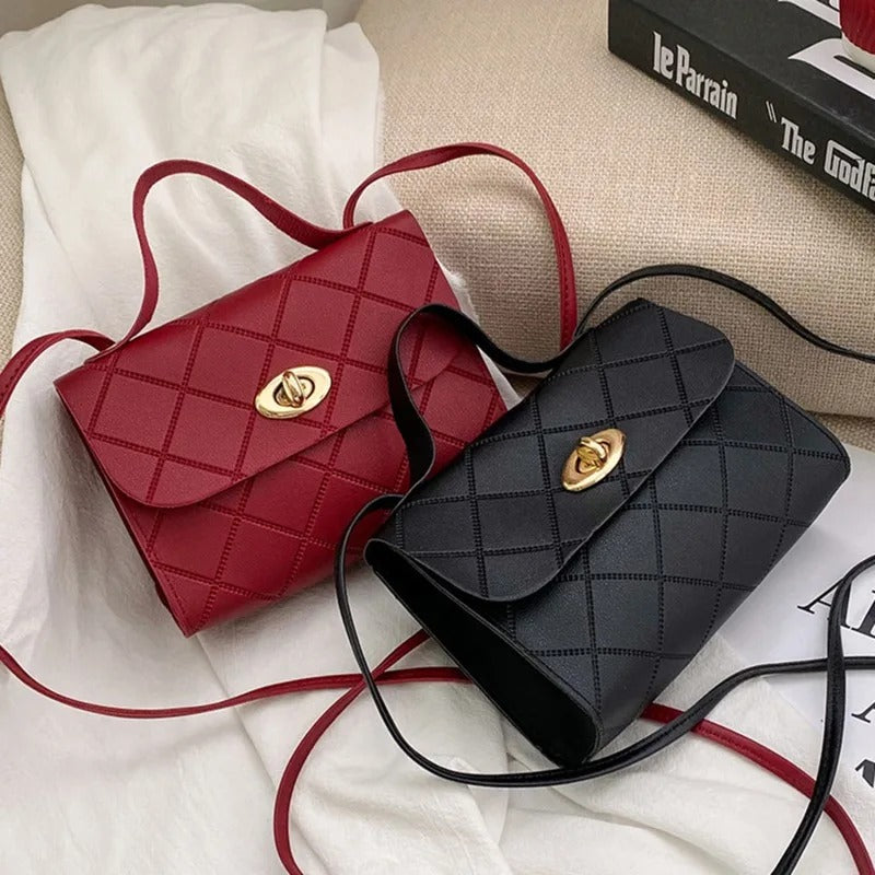 Romy – Großes Fassungsvermögen Handtasche mit Streifendesign und verstellbarem Riemen