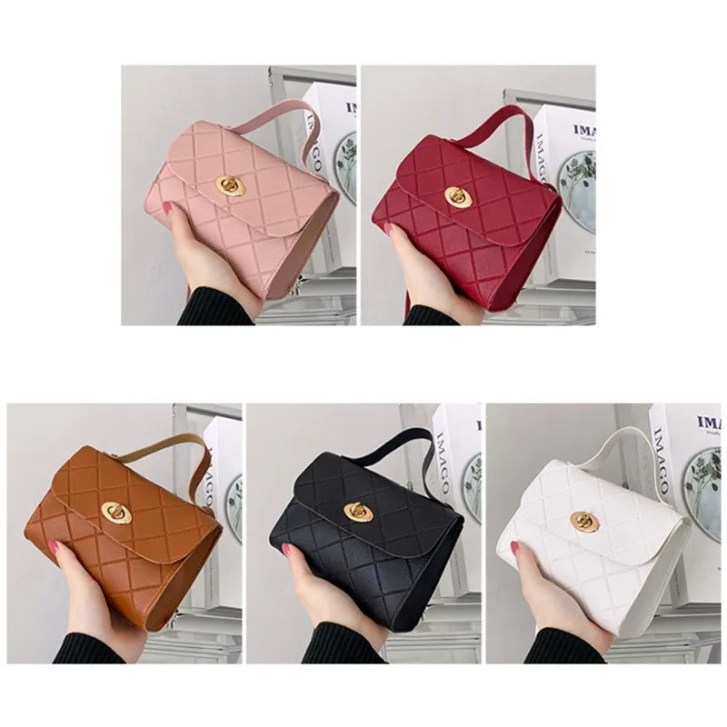 Romy – Großes Fassungsvermögen Handtasche mit Streifendesign und verstellbarem Riemen