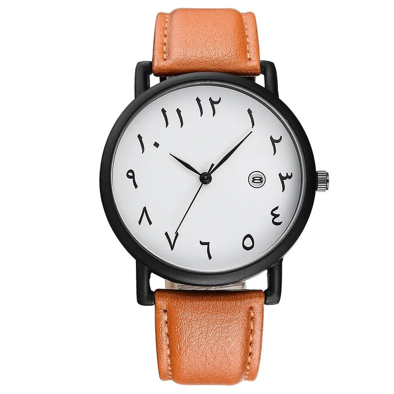 Elias – Stilvolle Rundem Zifferblatt Uhr mit Arabische Ziffern und verstellbare Riemen