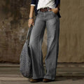 Tabea – Lässige Weites Bein hohe Taille Hose mit Taschen