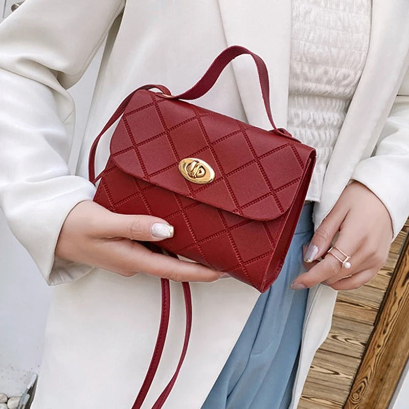 Romy – Großes Fassungsvermögen Handtasche mit Streifendesign und verstellbarem Riemen