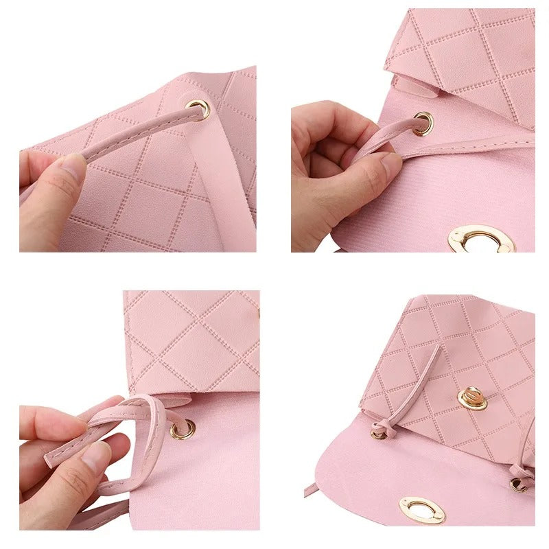 Romy – Großes Fassungsvermögen Handtasche mit Streifendesign und verstellbarem Riemen
