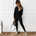 Cleo - Langärmelig Rollkragenpullover Joggen Zweiteiliger Anzug