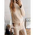 Cleo - Langärmelig Rollkragenpullover Joggen Zweiteiliger Anzug