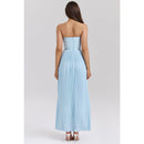 Sophia - Ärmellos Plissiertes Maxikleid Mit Korsett