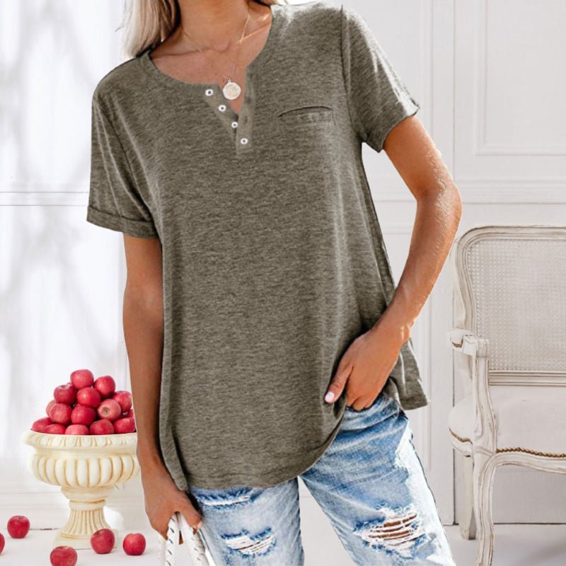 Anouk – Entspannt Fit Kurzarmhemd mit Knopfleiste und Tasche