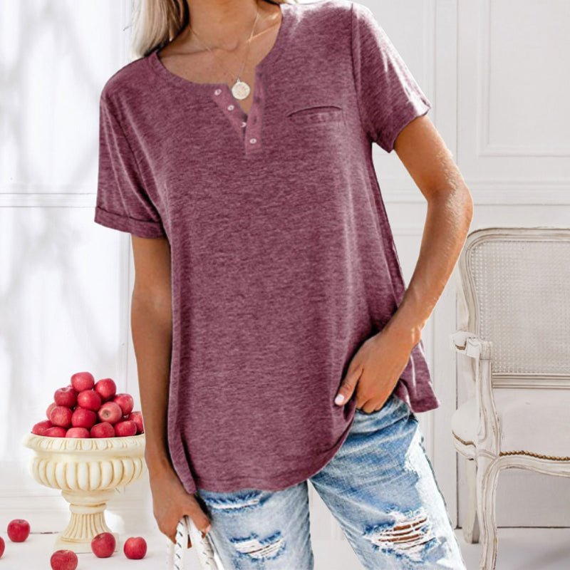 Anouk – Entspannt Fit Kurzarmhemd mit Knopfleiste und Tasche