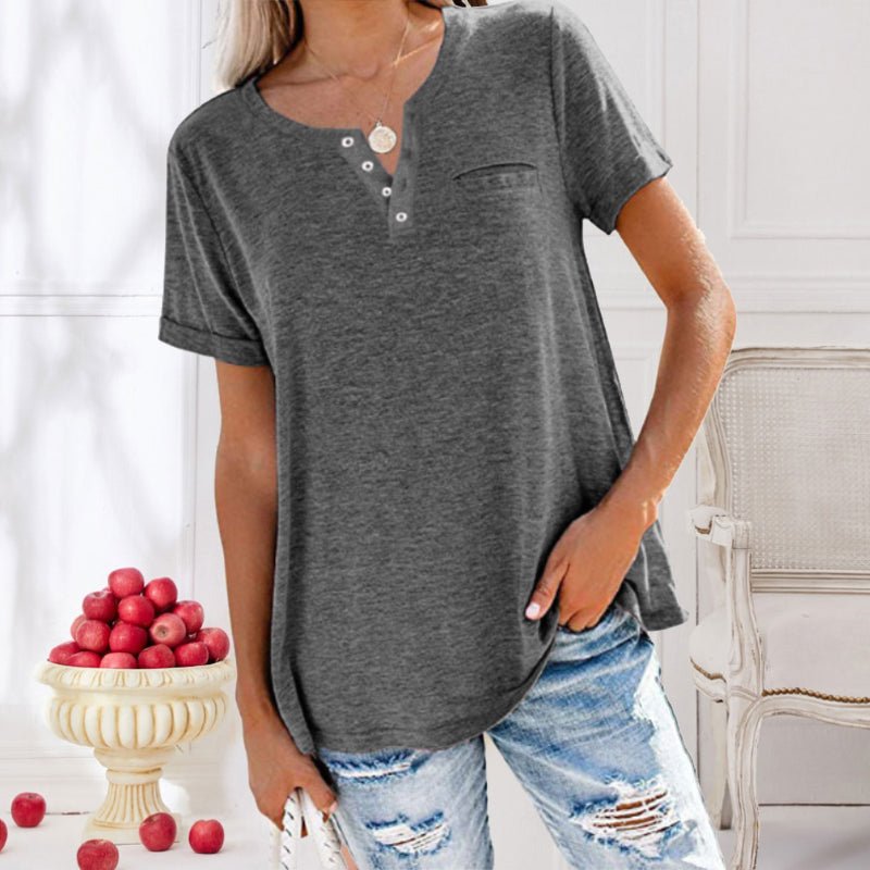 Anouk – Entspannt Fit Kurzarmhemd mit Knopfleiste und Tasche