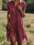 Tabea – Kurzarmkleid mit V Ausschnitt und lockerer Passform