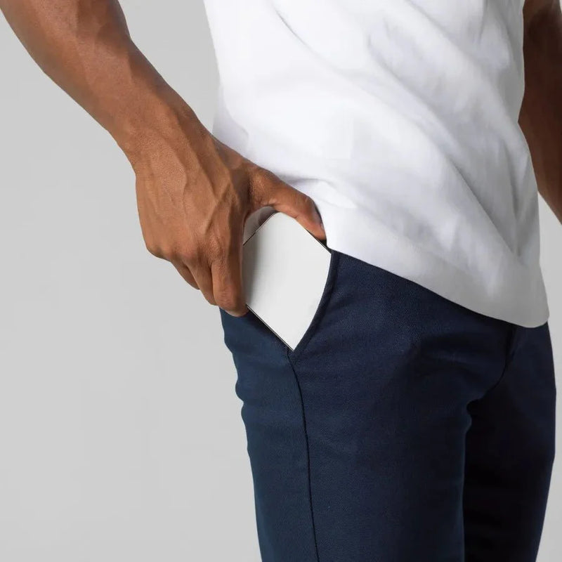 Yannik - Elegante Schlanke Passform Hose mit elastischer Taille und Knopf
