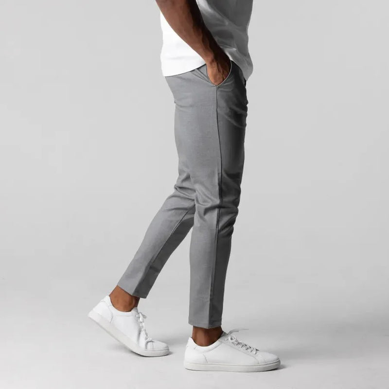 Yannik - Elegante Schlanke Passform Hose mit elastischer Taille und Knopf