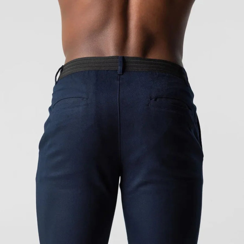 Yannik - Elegante Schlanke Passform Hose mit elastischer Taille und Knopf