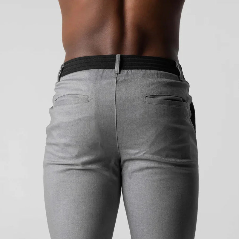 Yannik - Elegante Schlanke Passform Hose mit elastischer Taille und Knopf