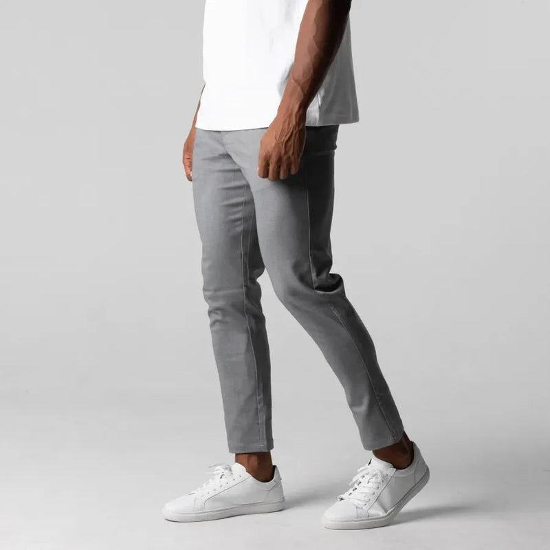 Yannik - Elegante Schlanke Passform Hose mit elastischer Taille und Knopf
