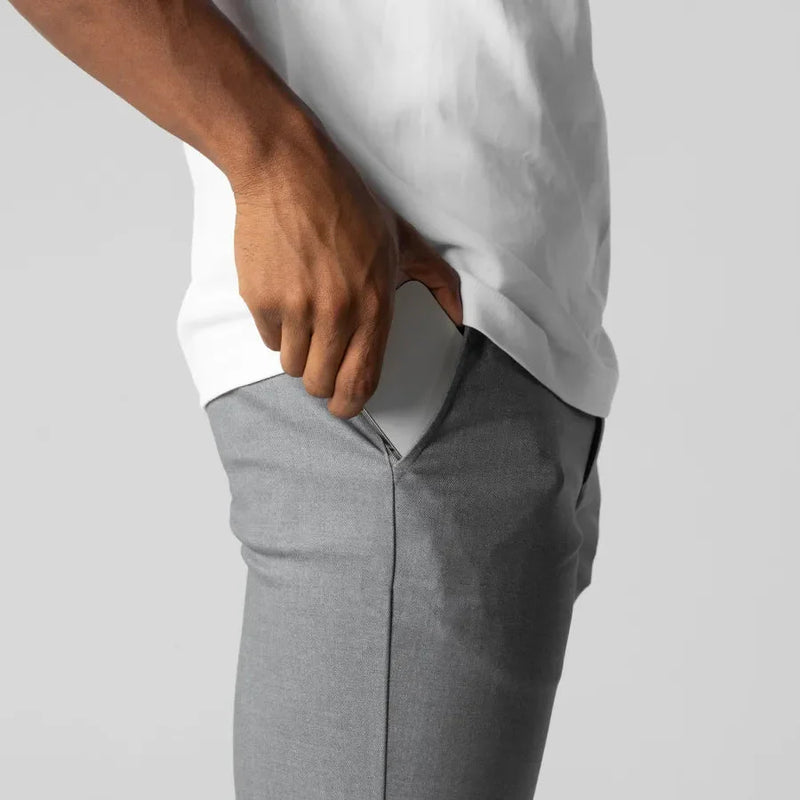 Yannik - Elegante Schlanke Passform Hose mit elastischer Taille und Knopf