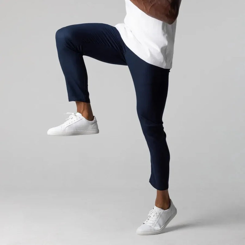 Yannik - Elegante Schlanke Passform Hose mit elastischer Taille und Knopf