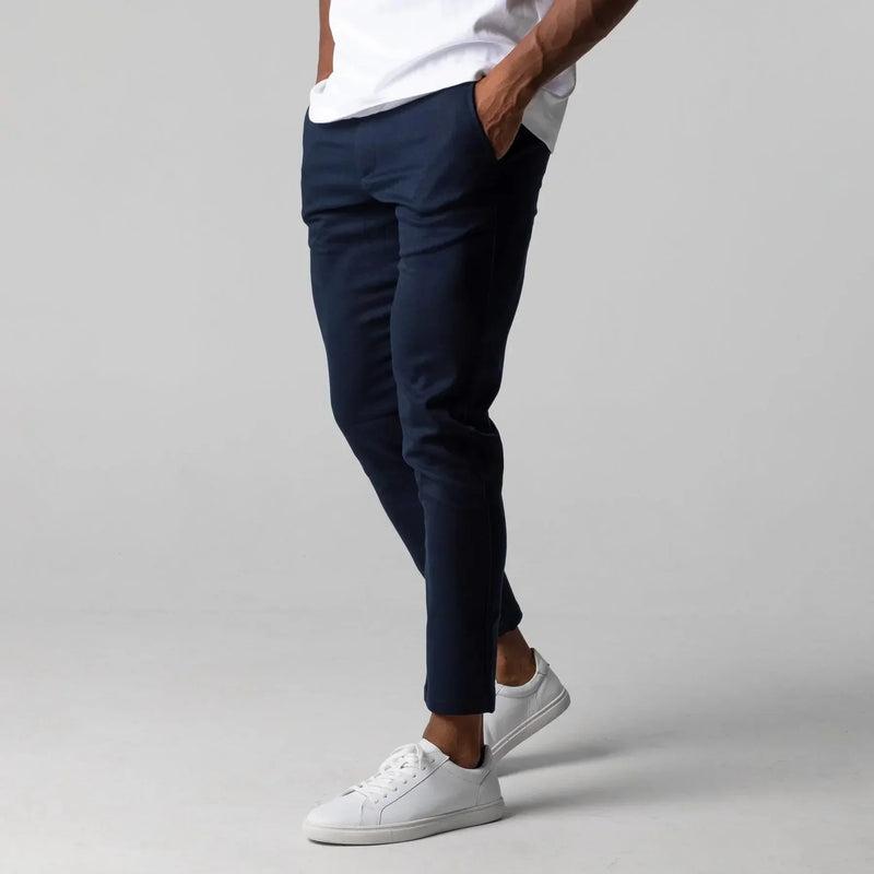 Yannik - Elegante Schlanke Passform Hose mit elastischer Taille und Knopf