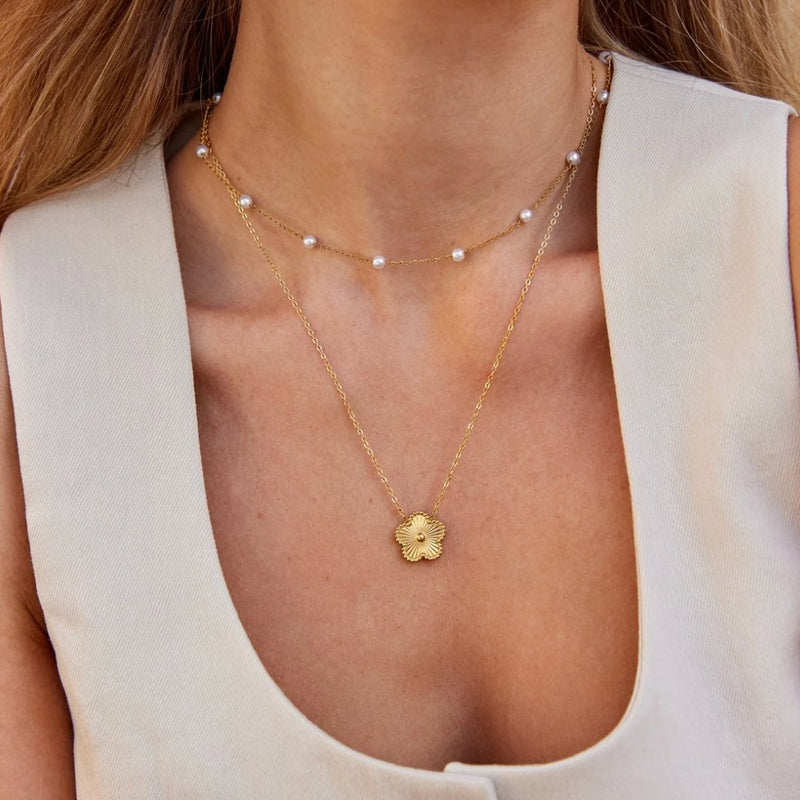 Norina - Verstellbare lange Quastenkette mit weicher Perle