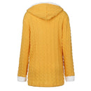 Amara - Langärmelige Kapuze Gestrickt Strickjacke Mit Taschen