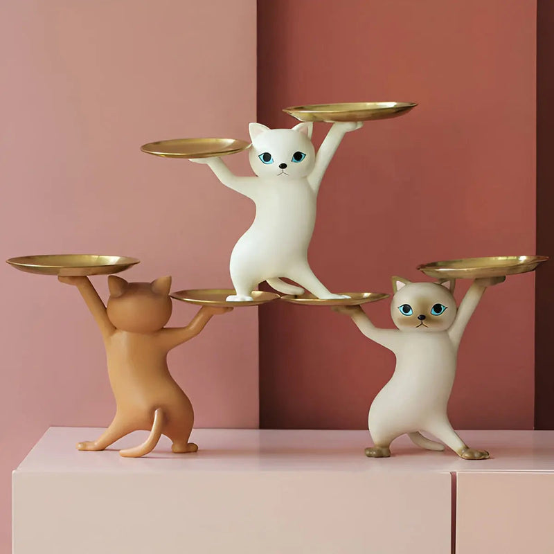 TidyCat – Dekorative Katzen Aufhänger Tablett Statue für Tischdekoration