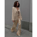 Alina – Lässige Hohe Taille Lockeres weites Bein Hose mit elastischem Bund