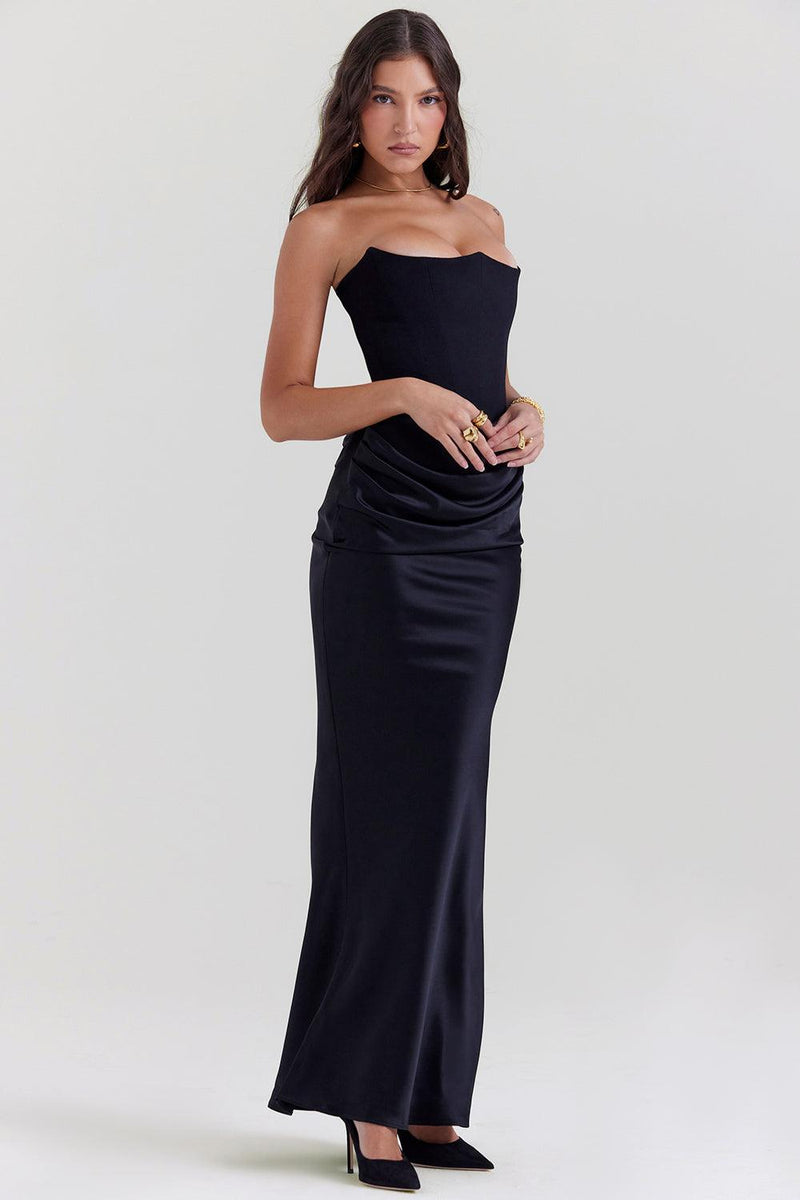 Clara - Ärmellos Strapless Korsett Maxikleid