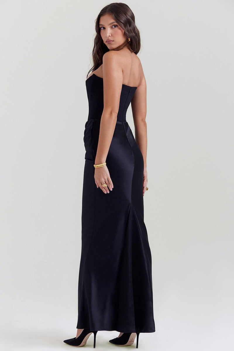 Clara - Ärmellos Strapless Korsett Maxikleid