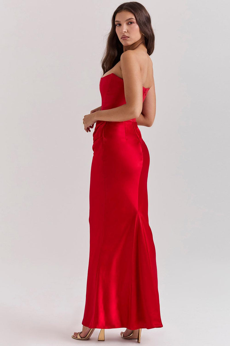 Clara - Ärmellos Strapless Korsett Maxikleid