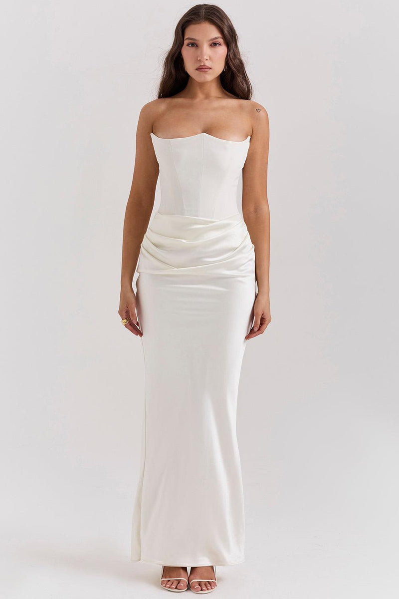Clara - Ärmellos Strapless Korsett Maxikleid