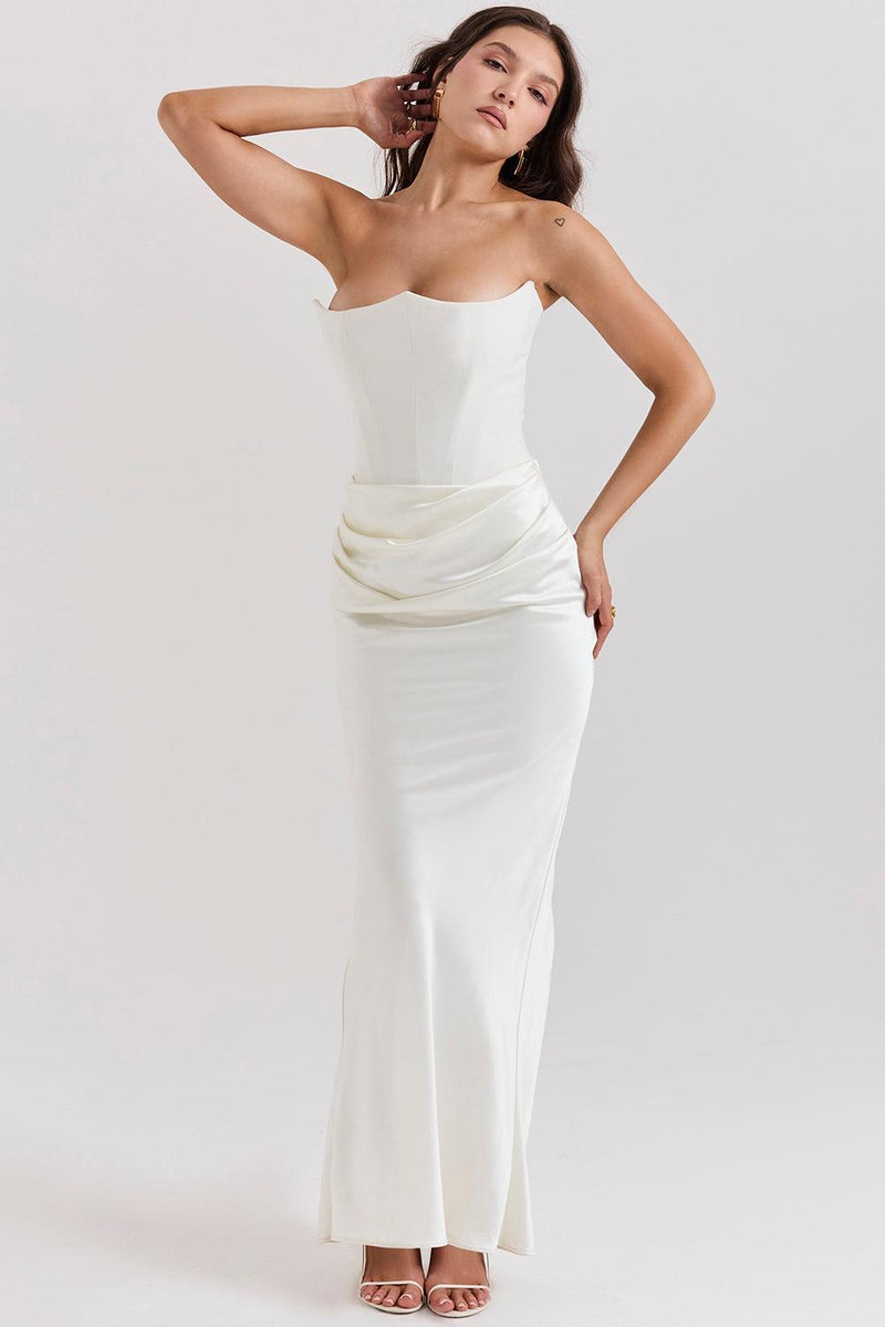 Clara - Ärmellos Strapless Korsett Maxikleid