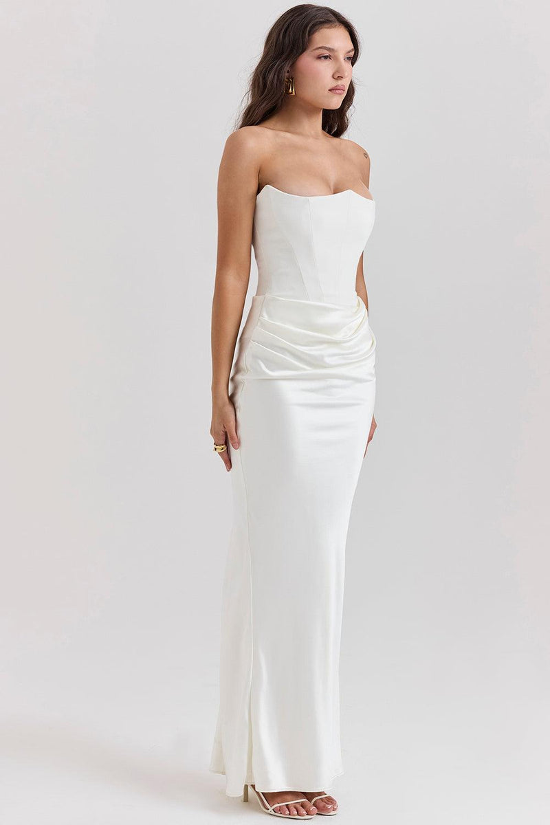 Clara - Ärmellos Strapless Korsett Maxikleid
