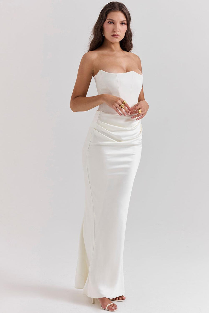 Clara - Ärmellos Strapless Korsett Maxikleid