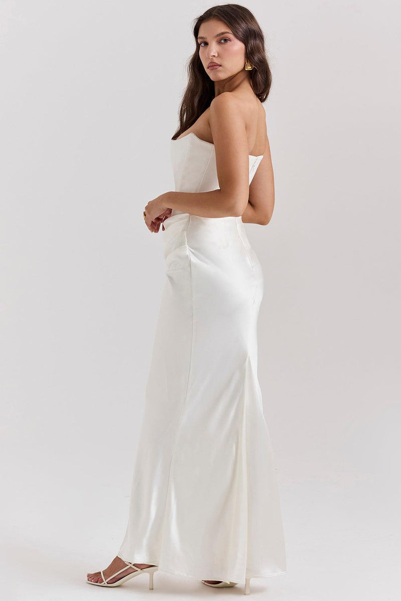 Clara - Ärmellos Strapless Korsett Maxikleid