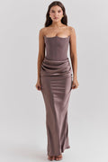 Clara - Ärmellos Strapless Korsett Maxikleid