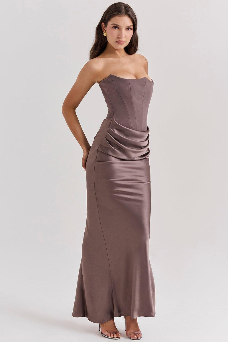 Clara - Ärmellos Strapless Korsett Maxikleid