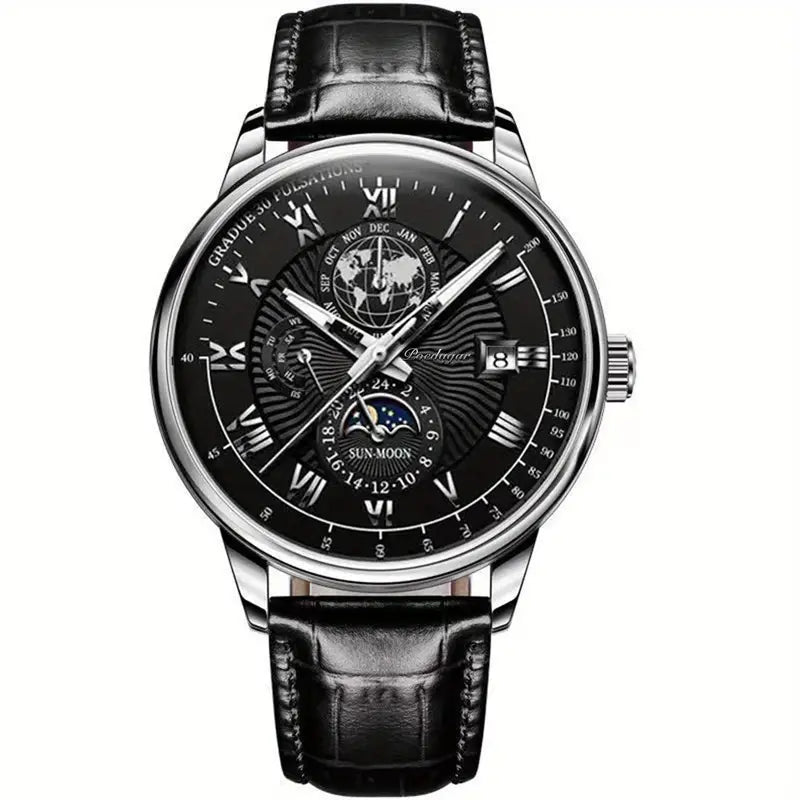 Torsten – Luxuriöse wasserdichte Uhr mit rundem Zifferblatt und strapazierfähigem Armband