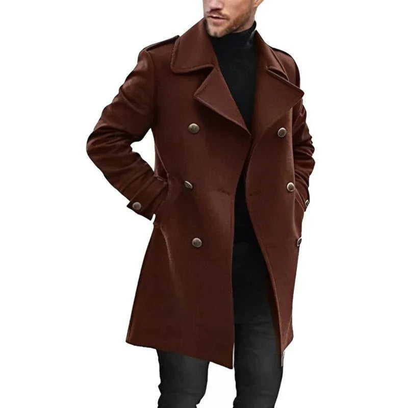 Bruno - Langärmelig Reverskragen Trenchcoat Mit Taschen