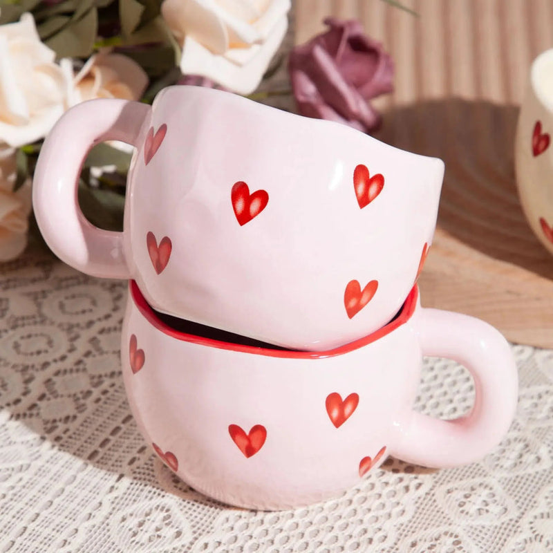 HeartMug - Elegante Liebe Herz Becher für Paare genießen gemütliche Tasse